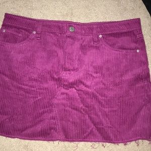 Pink corduroy mini skirt